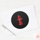 Sticker Rond Red Graphic Fire Hydrant Pompier Cadeaux de travai (Enveloppe)