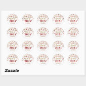 Sticker Rond Red Green Confetti Graduation 2024 (Feuille)