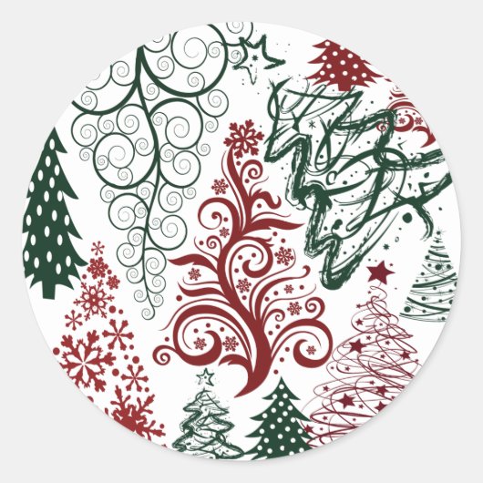 Sticker Rond Red Green Holiday (Devant)