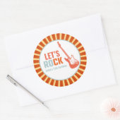 Sticker Rond Red Guitar Rock et Roll Rockstar Anniversaire (Enveloppe)