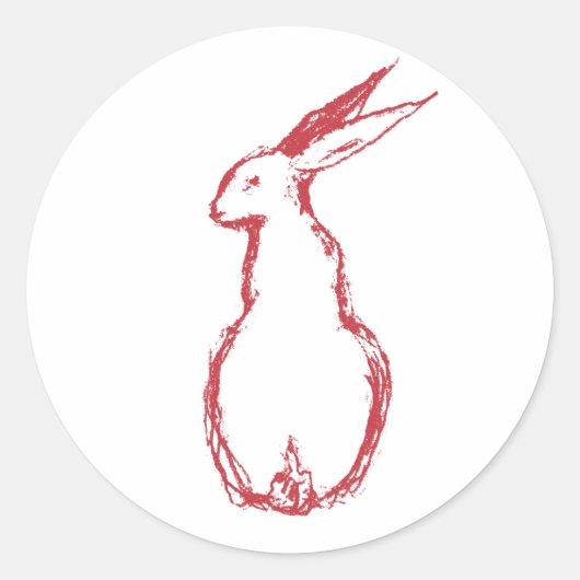 Sticker Rond Red Hare (Devant)