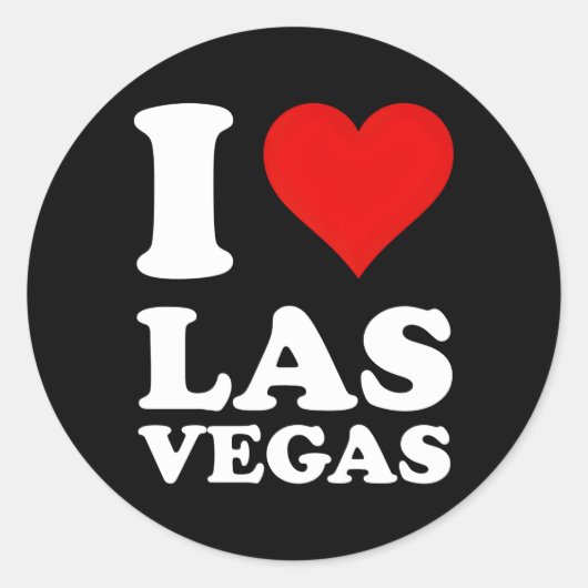 Sticker Rond Red He I Love Las Vegas (Devant)