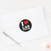 Sticker Rond Red He I Love Las Vegas (Enveloppe)
