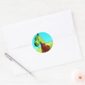 Sticker Rond Red Heart and Horse (Enveloppe)