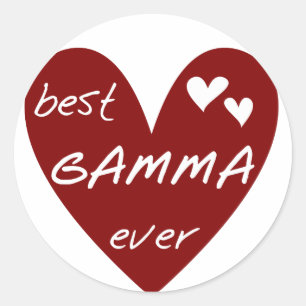 Sticker Rond Red Heart Best Gamma Ever Tshirts et cadeaux