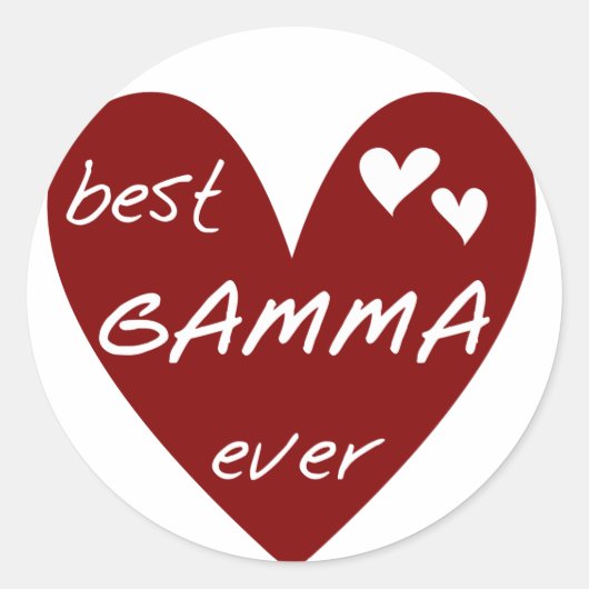 Sticker Rond Red Heart Best Gamma Ever Tshirts et cadeaux (Devant)
