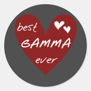 Sticker Rond Red Heart Best Gamma Ever Tshirts et cadeaux