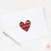 Sticker Rond Red Heart Best Nonna Jamais T-shirts cadeaux (Enveloppe)