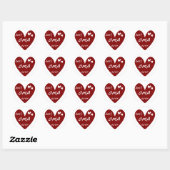Sticker Rond Red Heart Best Oma Ever T-shirts et cadeaux (Feuille)