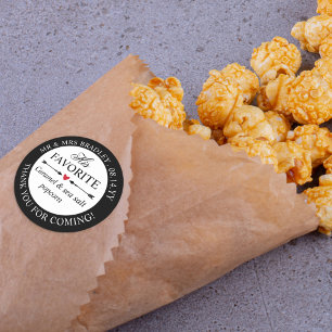 Sticker Rond Red Heart Flèches Son Mariage préféré Candy Favori