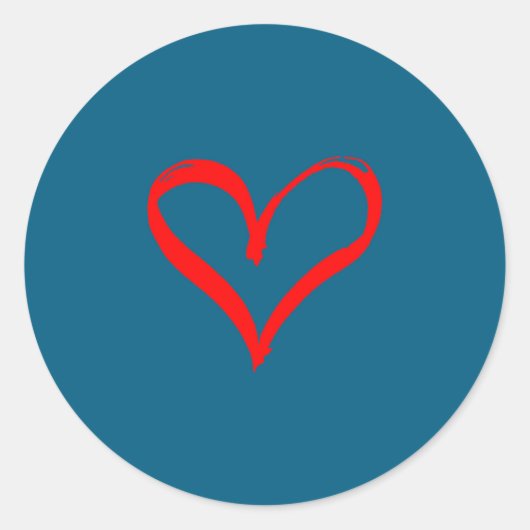 Sticker Rond Red Heart Funny Cute Design For Men Women Husband  (Devant)