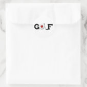 Sticker Rond Red Heart Golf (Sac)