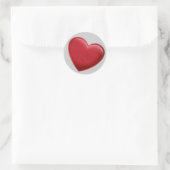 Sticker Rond Red Heart Grey Mariage d'amour tendance (Sac)