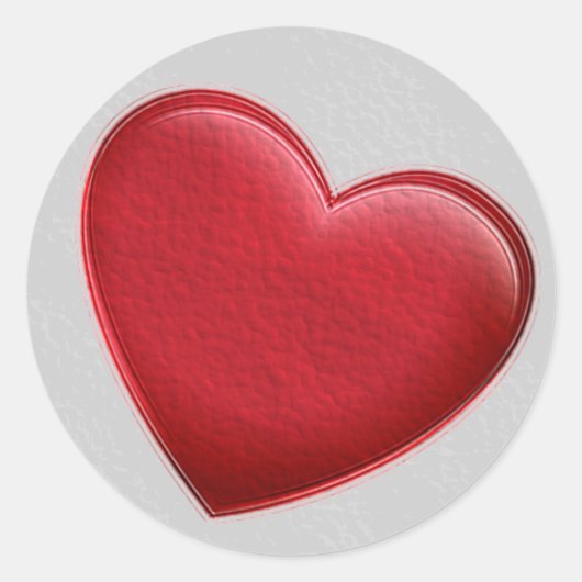 Sticker Rond Red Heart Grey Mariage d'amour tendance (Devant)
