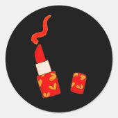 Sticker Rond Red Heart Lipstick Pop Art Design (Devant)