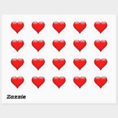 Sticker Rond Red Heart Love (Feuille)