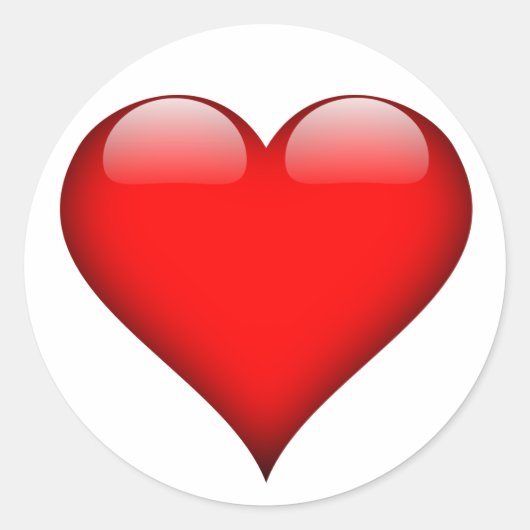 Sticker Rond Red Heart Love (Devant)