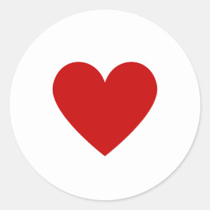 Sticker Rond Red Heart Moderne Minimal Élégant Simple Valentine