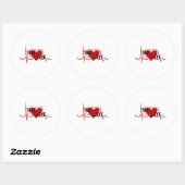 Sticker Rond Red Heart Valentine's Day Occasion véritable amour (Feuille)