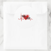 Sticker Rond Red Heart Valentine's Day Occasion véritable amour (Sac)