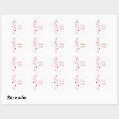 Sticker Rond Red Hearts Design Valentines Day Mariage (Feuille)