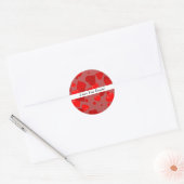 Sticker Rond Red Hearts, je t'aime David (Enveloppe)
