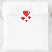 Sticker Rond Red Hearts Love et Saint Valentin (Sac)