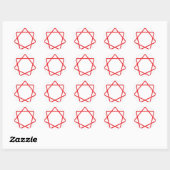 Sticker Rond Red Heptagram (Feuille)