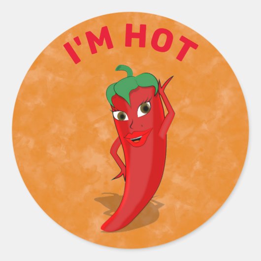 Sticker Rond Red Hot Pepper Diva (Devant)