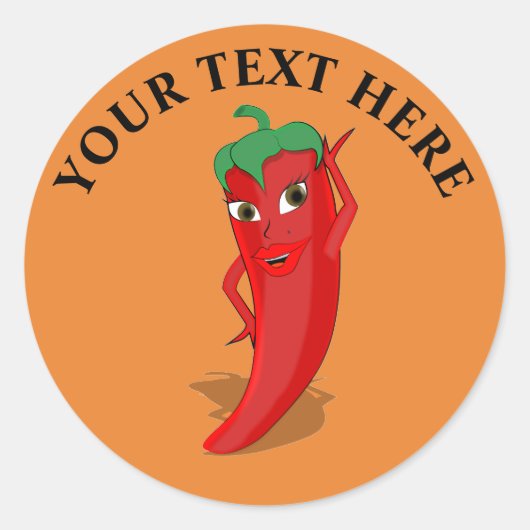 Sticker Rond Red Hot Pepper Diva (Devant)