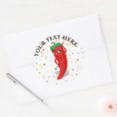 Sticker Rond Red Hot Pepper Diva Paint Splatter (Enveloppe)