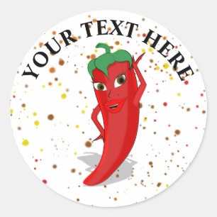 Sticker Rond Red Hot Pepper Diva Paint Splatter