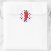 Sticker Rond Red Hot Pepper Diva Rouge Bleu Pois (Sac)
