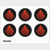 Sticker Rond Red Incendia Script Fractal (Feuille)