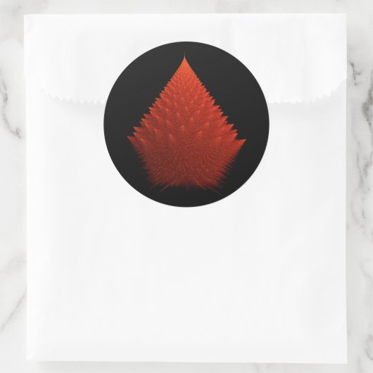 Sticker Rond Red Incendia Script Fractal (Sac)
