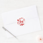 Sticker Rond Red Joy Script Noël Holiday (Enveloppe)