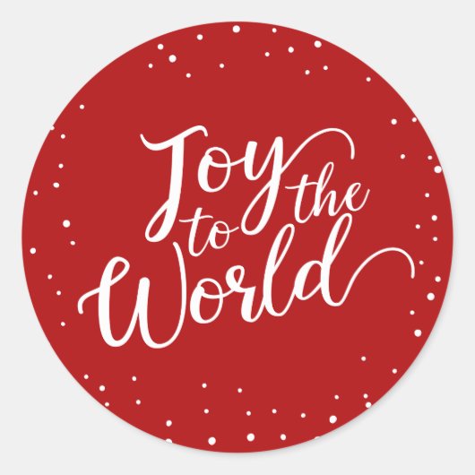 Sticker Rond Red Joy to the World Holiday (Devant)