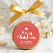 Sticker Rond Red Joyeux Noël étoile Japonaise Calligraphie