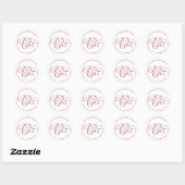 Sticker Rond Red Joyful moderne Adresse de retour (Feuille)