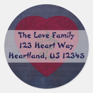 Sticker Rond Red Kanji Love Washi Heart