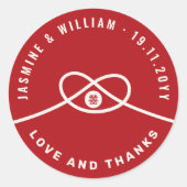 Sticker Rond Red Knot Union Double Bonheur Mariage chinois (Devant)