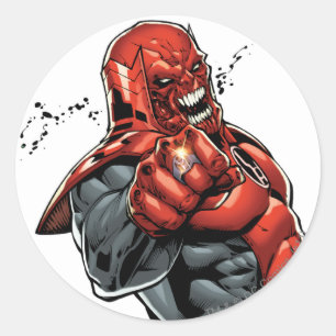 Sticker Rond Red Lantern Corps - Rage Leaning 2