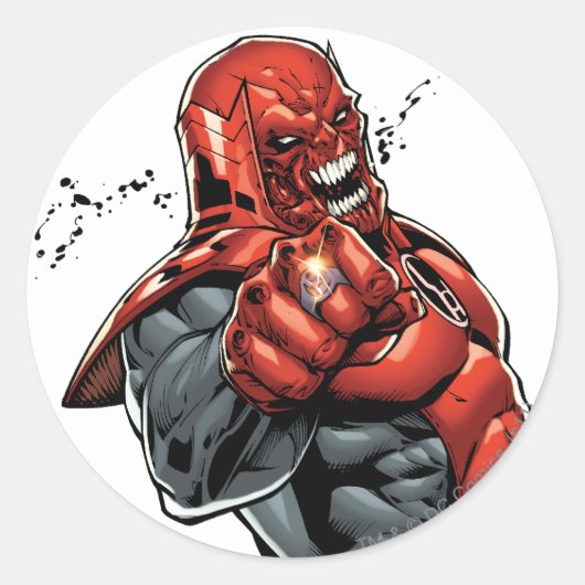 Sticker Rond Red Lantern Corps - Rage Leaning 2 (Devant)