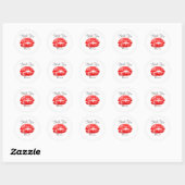 Sticker Rond Red Lips Kiss Maquillage Beauté Glam Chic Custom (Feuille)