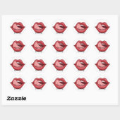 Sticker Rond Red Lips Open Mouth Thunder_Cove (Feuille)