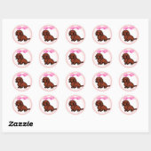 Sticker Rond Red Long Haired Dachshund 2 (Feuille)