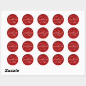 Sticker Rond Red Modern Elegant Script Graduation (Feuille)