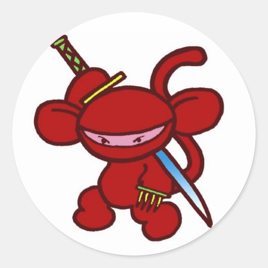 Sticker Rond Red Ninja Claw-Pas De Mots (Devant)