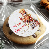Sticker Rond Red Nutcracker Joyeux Noël