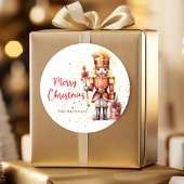 Sticker Rond Red Nutcracker Joyeux Noël